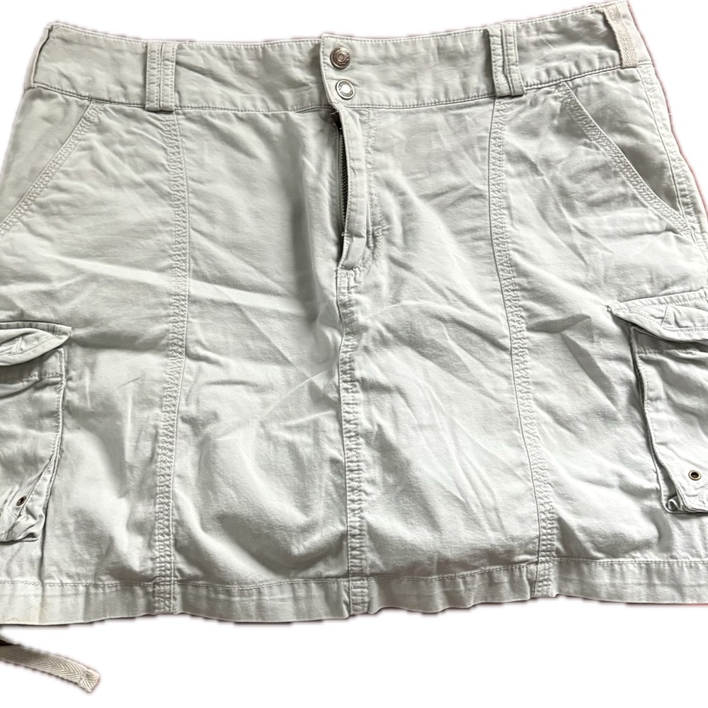 Casual Light Khaki Cargo Skirt
